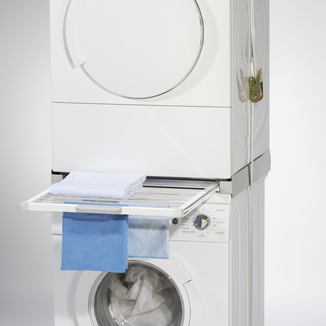 awx5 Druckfähige Anwendung 5 - Xavax, Zwischenbausatz für Waschmaschinen/Trockner, integrierter Wäscheständer