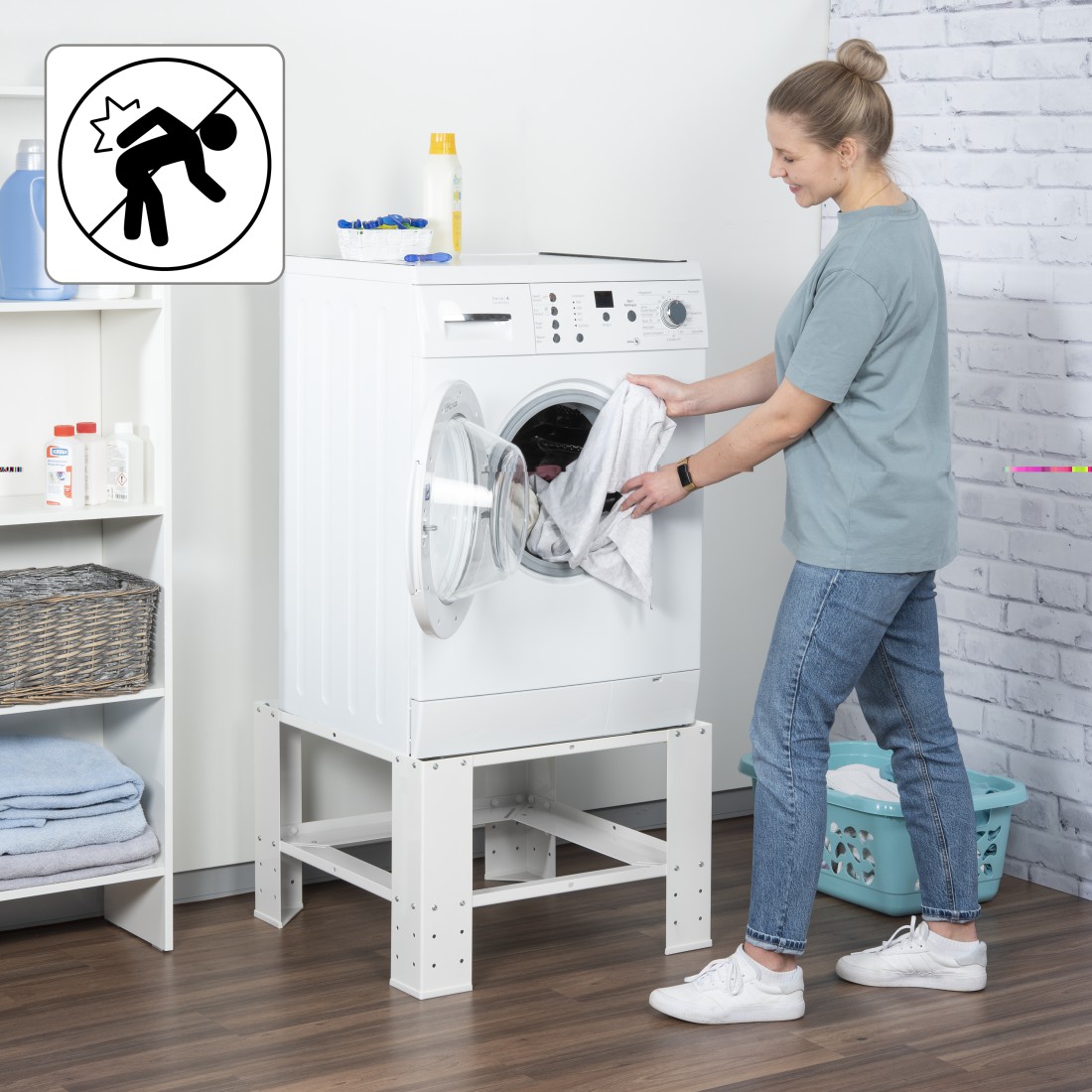 Xavax WaschmaschinenUnterschrank 60x60 cm, 40cm Höhe, 150kg Traglast
