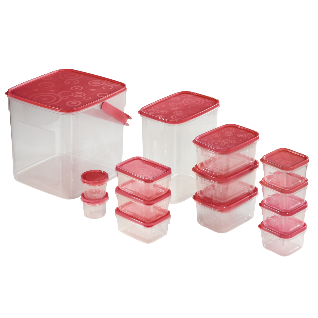 abx2 Druckfähige Abbildung 2 - Xavax, Frischhaltedosen-Set, 18-tlg., Rot