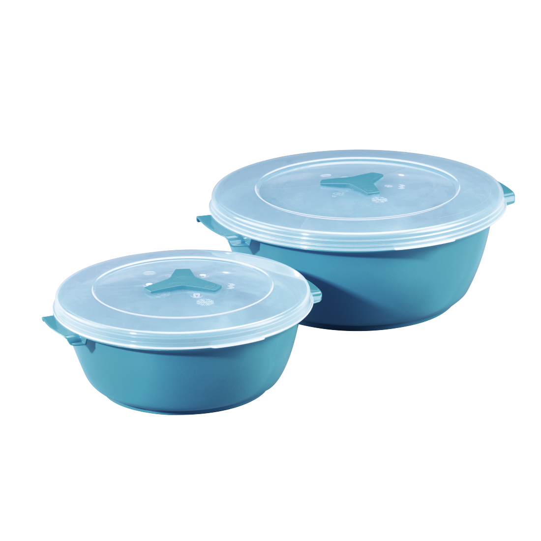 abx2 High-Res Image 2 - Xavax, Round Microwave / Freezer Container Set, 2 Pcs., turquoise / burgundy