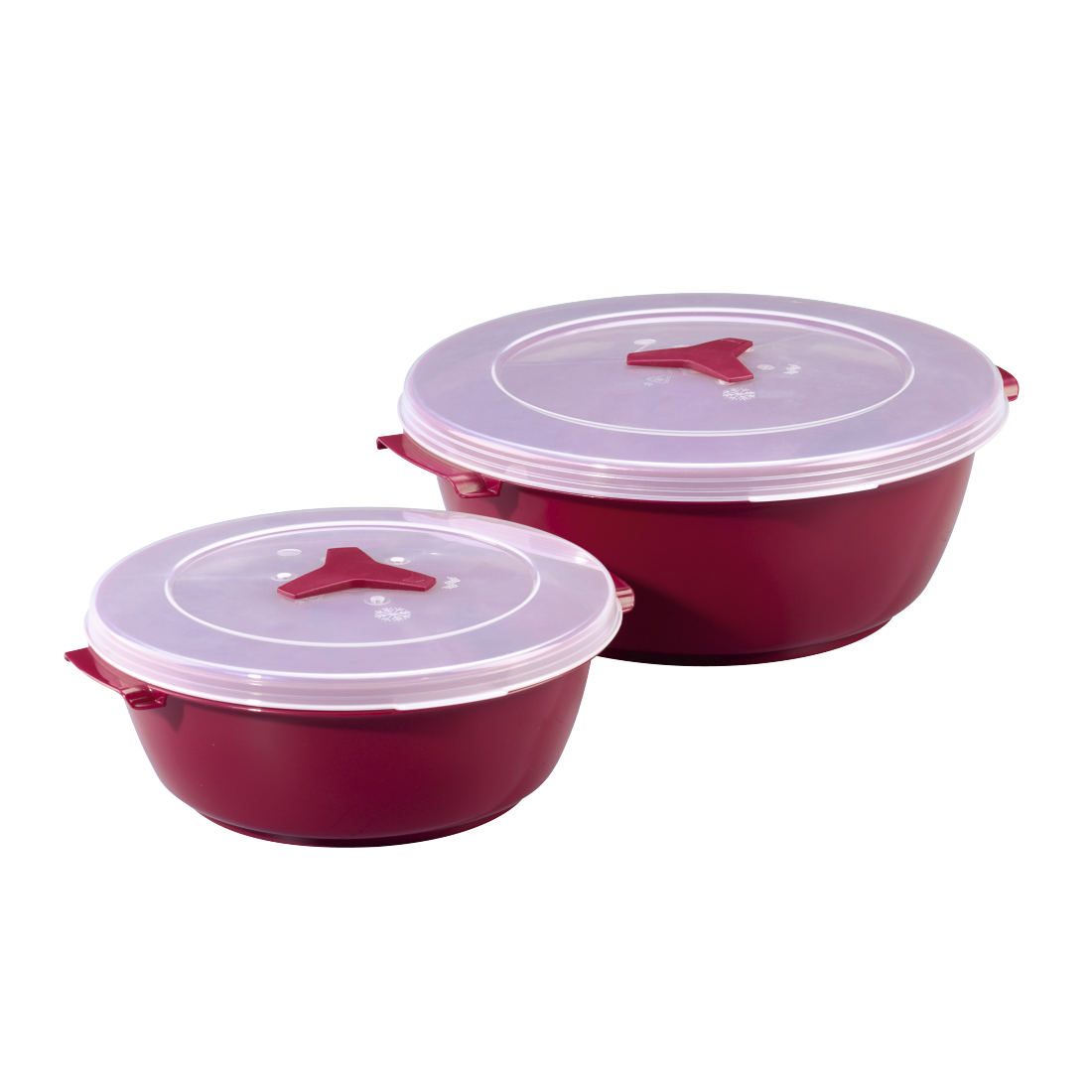 abx3 High-Res Image 3 - Xavax, Round Microwave / Freezer Container Set, 2 Pcs., turquoise / burgundy