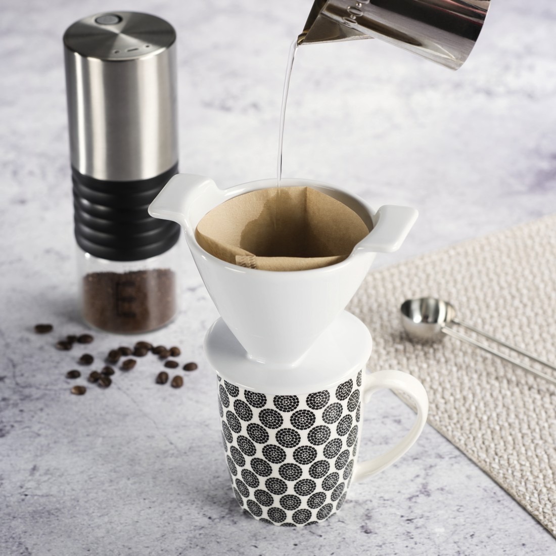 awx2 Druckfähige Anwendung 2 - Xavax, Kaffeefilter aus Porzellan, Größe 4, Weiß