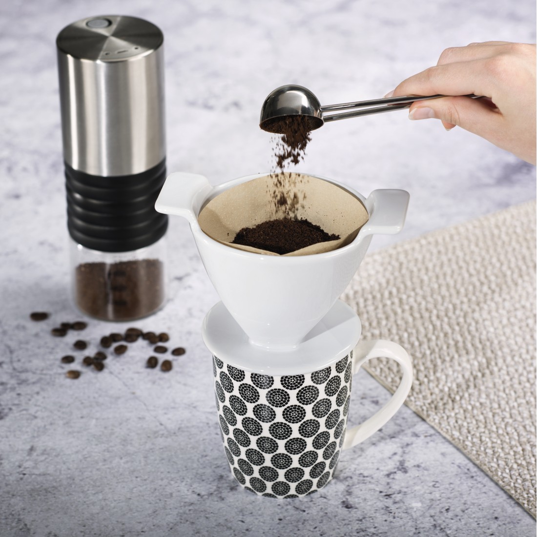 awx3 Druckfähige Anwendung 3 - Xavax, Kaffeefilter aus Porzellan, Größe 4, Weiß