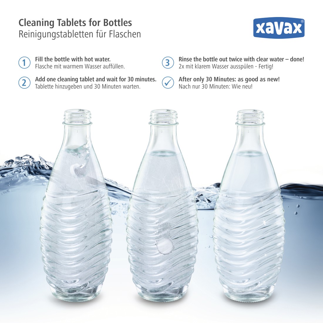 awx Druckfähige Anwendung - Xavax, Reinigungstabletten für Flaschen, 20 Stück