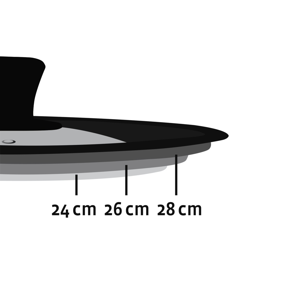 dex4 High-Res Detail 4 - Xavax, Couvercle univ., avec évac. vapeur pr casseroles/poêles, 24/26/28 cm, verre