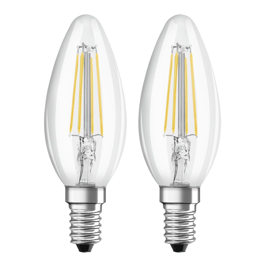 abx Druckfähige Abbildung - Xavax, LED-Filament, E14, 470lm ersetzt 40W, Kerzenlampe, Warmweiß, 2 Stück