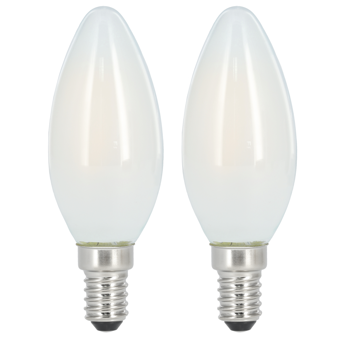 abx High-Res Image - Xavax, LED Filament, E14, 470 lm Replaces 40 W, Candle Bulb, Matt,warm white,2 pcs