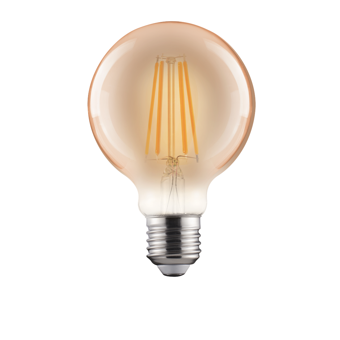 abx Druckfähige Abbildung - Xavax, LED-Filamemt, E27, 650lm 8W, Vintage-Lampe Globe 80, dimmbar, Warmweiß