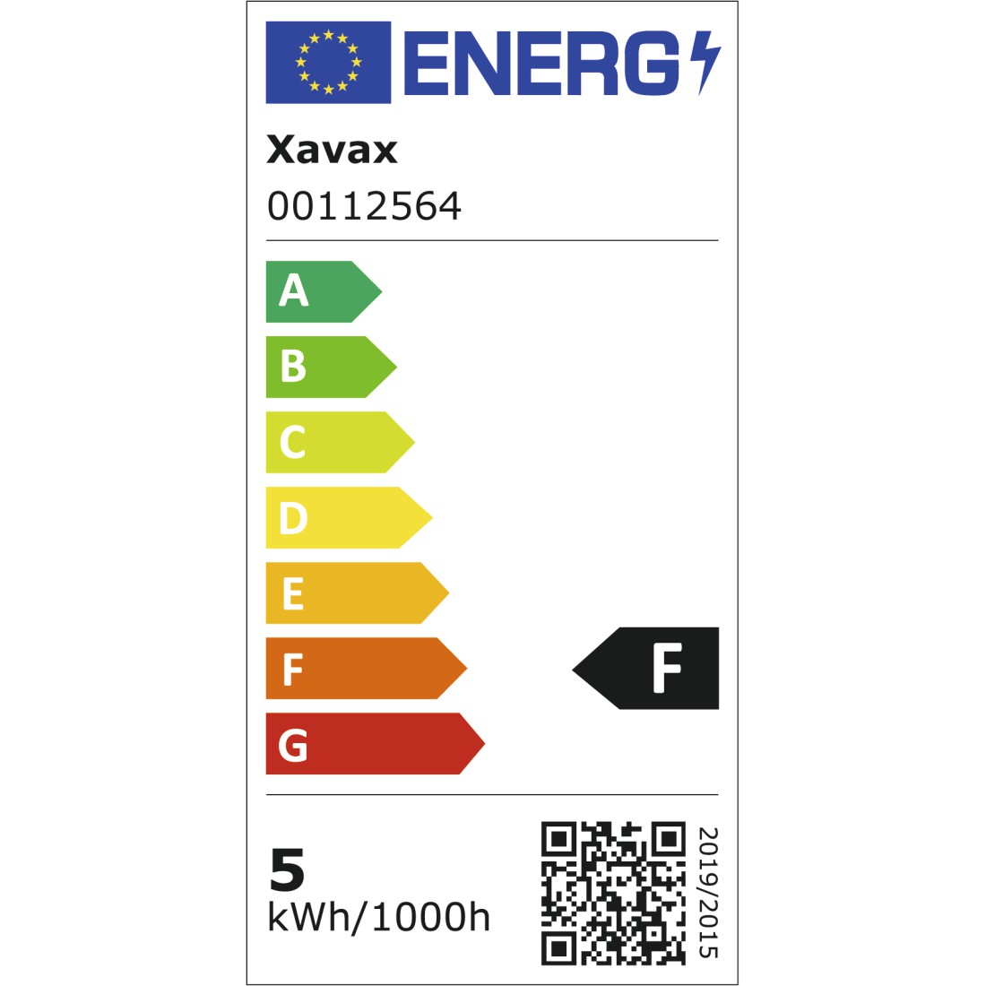 eex Druckfähige Energieeffizienz-Grafik - Xavax, LED-Filament, E14, 470lm ersetzt 40W, Tropfenlampe, Warmweiß, dimmbar
