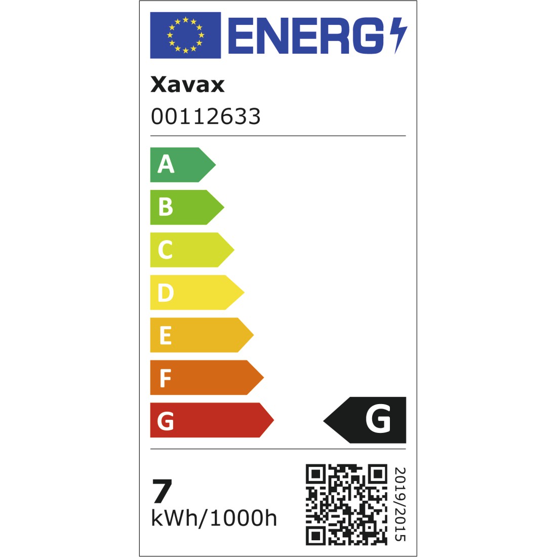 eex Druckfähige Energieeffizienz-Grafik - Xavax, LED-Lampe, E27, 470lm ersetzt 40W, Glühlampe, Warmweiß, dimmbar