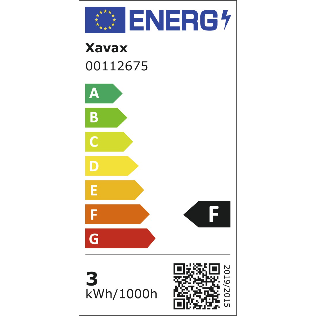 eex Druckfähige Energieeffizienz-Grafik - Xavax, LED Filament, E14, 250 lm Replaces 25 W, Drop Bulb, Matt, warm white