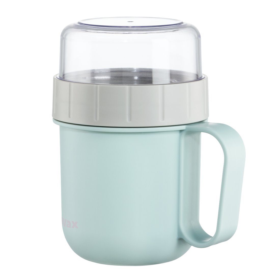 abx2 High-Res Image 2 - Xavax, Cereal Mug To Go, with Topper, 2 Compartments, 500 + 200 ml, pastel blue/grey