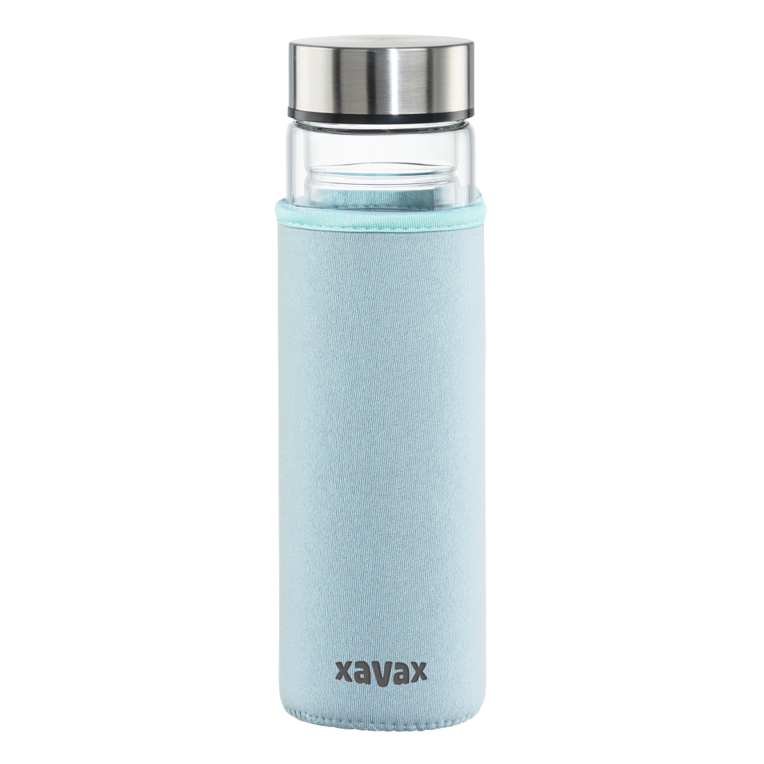 abx3 Druckfähige Abbildung 3 - Xavax, Glasflasche, 450 ml, mit Schutzhülle, Einsatz, für Kohlensäure u. heiß/kalt